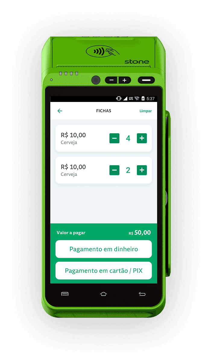 App Store running on credit card machine showing an app page.